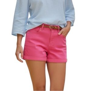 Judy Blue Magenta High Waist Garment Dyed Shorts 1X Embroidery NWT
X